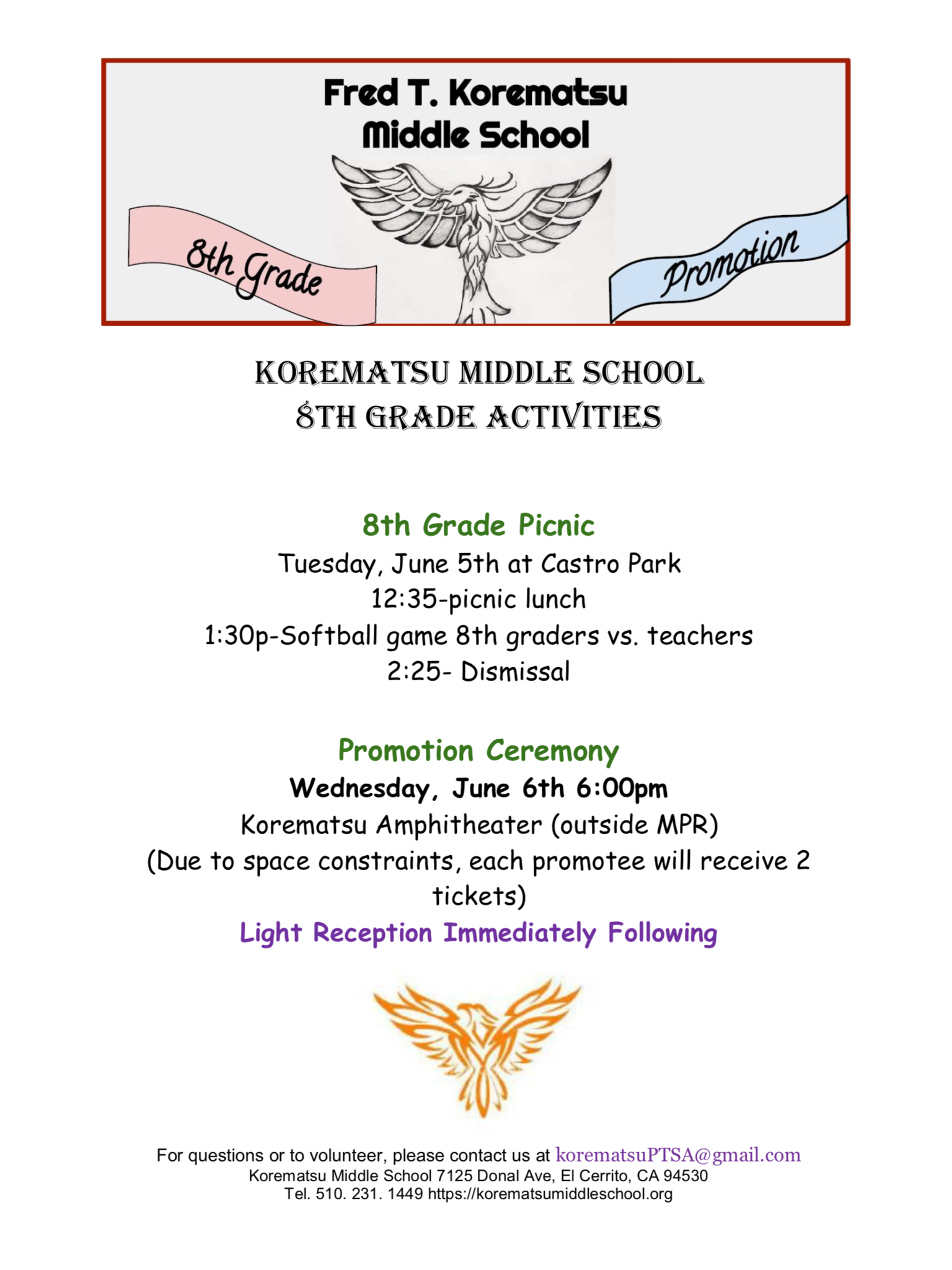 8th Grade Promotion Activities 2018