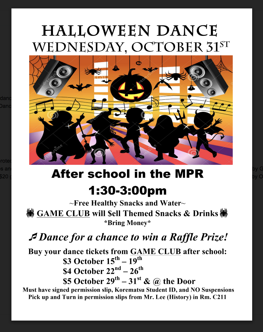 Korematsu Halloween Dance